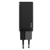 Мережевий зарядний пристрій Baseus GaN2 Q.Charger C+C 45W With Mini Cable Type-C toType-C 60W Black