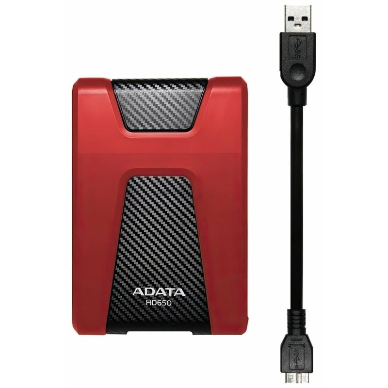 PHD External 2.5'' ADATA USB 3.2 Gen. 1 DashDrive Durable HD650 2TB Red