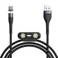 Кабель Baseus Zinc Magnetic Safe Fast Charging Data Cable USB to M+L+C 5A 1m Gray+Black