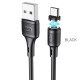 Кабель HOCO X52 USB to Micro 2.4A, 1m, PVC, PVC connectors, magnetic, Black