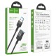 Кабель HOCO U107 USB male to USB female USB3.0 3A, 1.2m, nylon, aluminum connectors, Black
