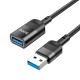 Кабель HOCO U107 USB male to USB female USB3.0 3A, 1.2m, nylon, aluminum connectors, Black