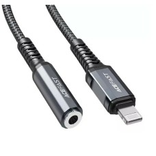 Кабель ACEFAST C1-05 Lightning to 3.5mm aluminum alloy headphones adapter cable Gray