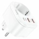 Мережевий зарядний пристрій HOCO NS3 Multifunctional socket(including 1C2A PD20W fast charge) White