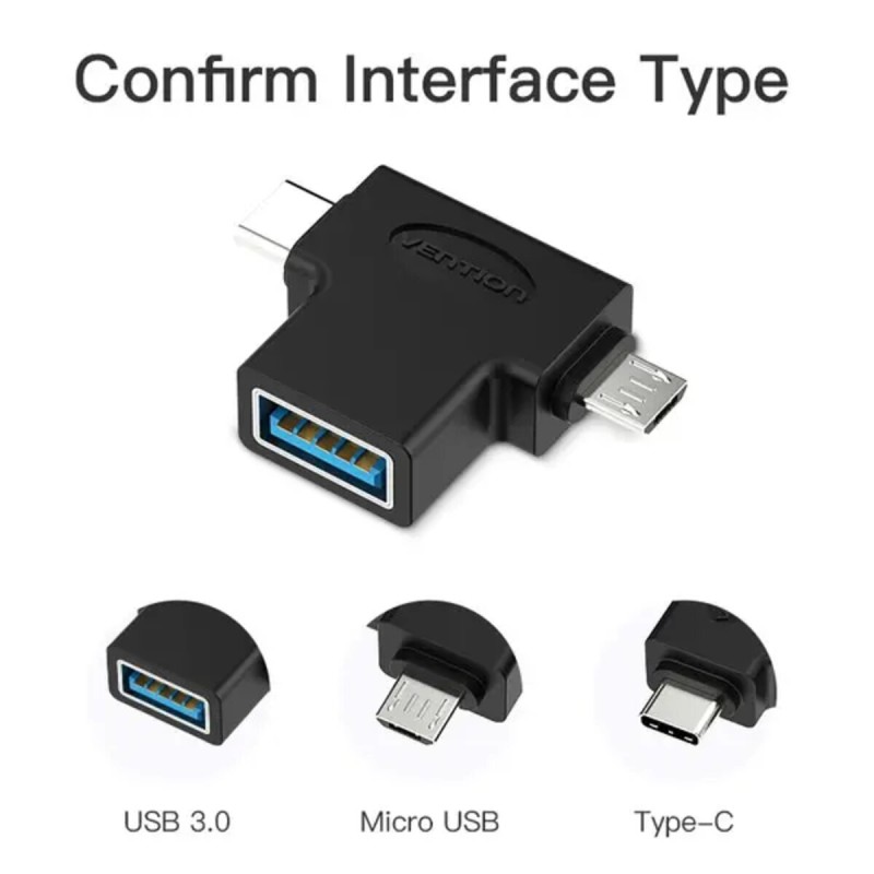 Адаптер Vention OTG Adapter Black For Android (CDIB0)