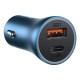 АЗП Baseus Golden Contactor Pro Dual Quick Charger Car Charger U+C 40W  (With Cable Type-C/ iP 1m) Blue
