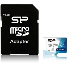 microSDXC (UHS-1 U3) SiliconPower Superior Pro Colorful 64Gb class 10 A1 V30 (adapter SD)