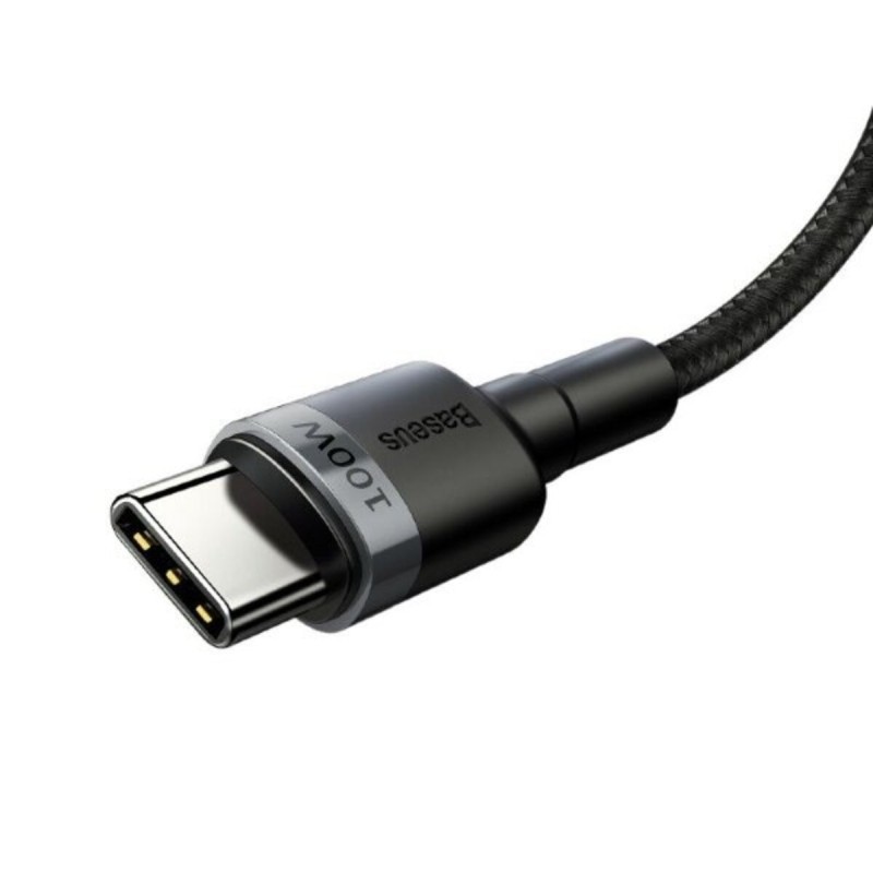 Кабель Baseus Cafule PD2.0 100W flash charging USB Type-C-Type-C cable (20V 5A) 2m Gray+Black