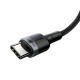 Кабель Baseus Cafule PD2.0 100W flash charging USB Type-C-Type-C cable (20V 5A) 2m Gray+Black