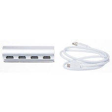 USB-Hub Maiwo KH001 USB 3.0 TYPE-C to 4 USB3.0, blue backlight, cable 0.15m, Silver