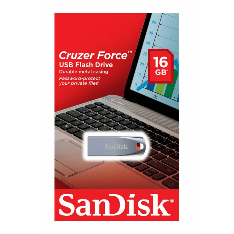 Flash SanDisk USB 2.0 Cruzer Force 16Gb Black