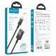 Кабель HOCO U107 Type-C male to USB female USB3.0 3A, 1.2m, nylon, aluminum connectors, Black