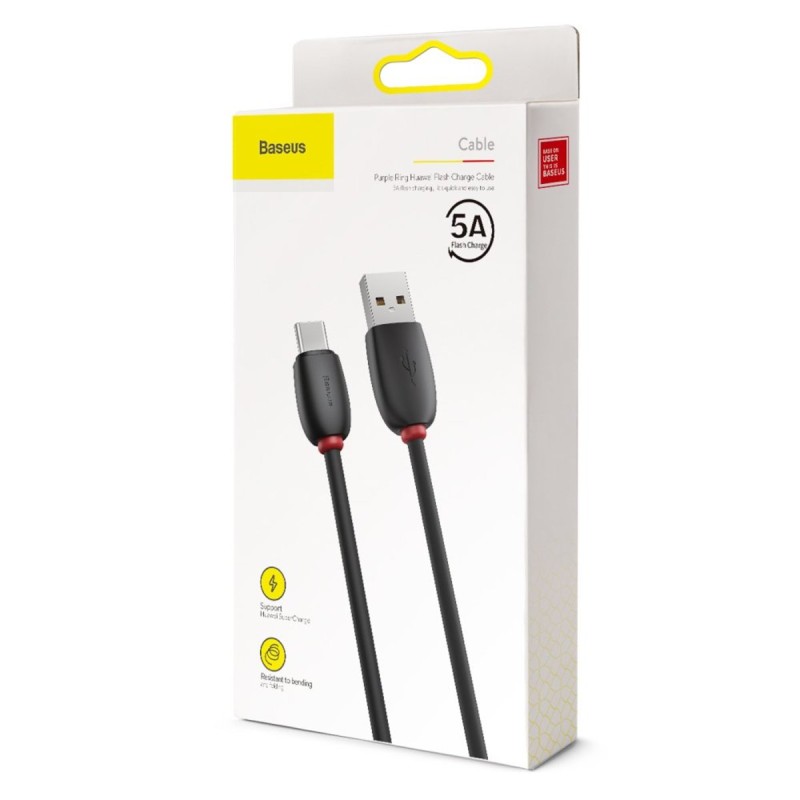 Кабель Baseus Purple Ring HW Quick Charging USB Cable For Type-C 40W 1m Black
