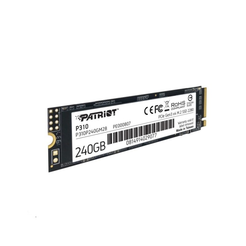 SSD M.2 Patriot P310 240GB NVMe 2280 PCIe 3.0 3D TLC