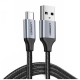 Кабель UGREEN US288 USB-A 2.0 to USB-C Cable Nickel Plating Aluminum Braid 2m (Black) (UGR-60128)
