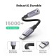 Аудіо кабель з UGREEN AV161 USB-C to 3.5mm M/F Cable Aluminum Shell with Braided 10cm (Space Gray) (UGR-80154)