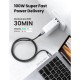 Кабель UGREEN US316 USB-C Cable Aluminum Case with Braided 2m (Black) (UGR-70429)