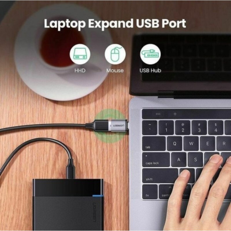Адаптер UGREEN US270 Type C to USB 3.0 A Adapter Cable with Lanyard (Space Gray) (UGR-50283)