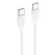 Кабель BOROFONE BX19 Type-C to Type-C 3A, 60W, 1m, PVC, PVC connectors, White