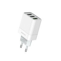 Мережевий зарядний пристрій BOROFONE BA40A Speedway, with 3USB output, QC3.0/QC2.0 18W White