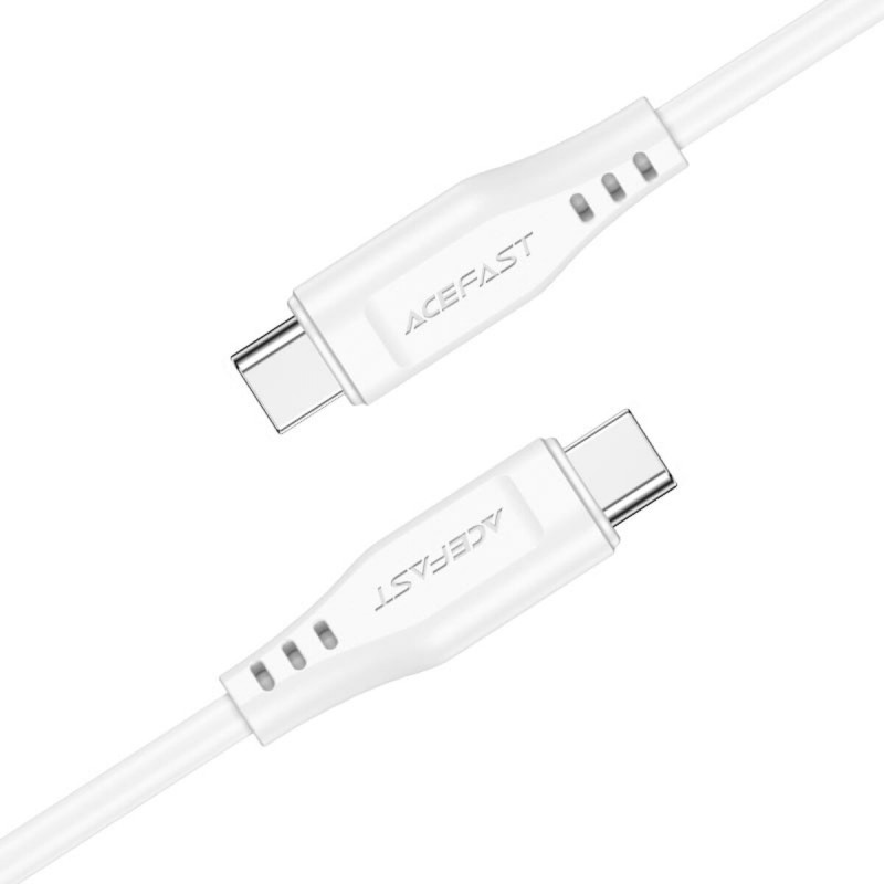Кабель ACEFAST C3-03 Type-C to Type-C 3A, 60W, 1.2m, TPE, TPE connectors, White