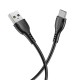 Кабель BOROFONE BX51 Triumph Type-C 1m 3A Black