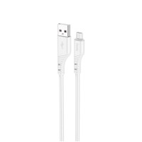 Кабель HOCO X97 Crystal color silicone charging data cable Micro white