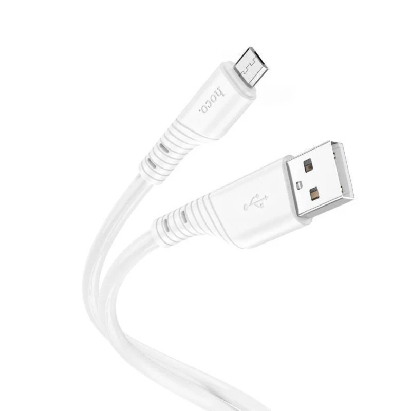 Кабель HOCO X97 Crystal color silicone charging data cable Micro white