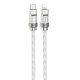 Кабель HOCO U113 Solid PD silicone charging data cable iP Silver