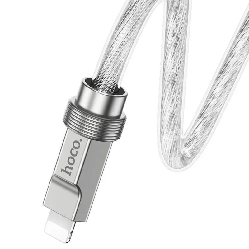 Кабель HOCO U113 Solid silicone charging data cable iP Silver
