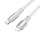 Кабель BOROFONE BX96 Ice crystal PD silicone charging data cable iP Gray