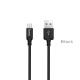 Кабель HOCO X14 USB to Micro 2,4A, 1m, nylon, aluminum connectors, Black