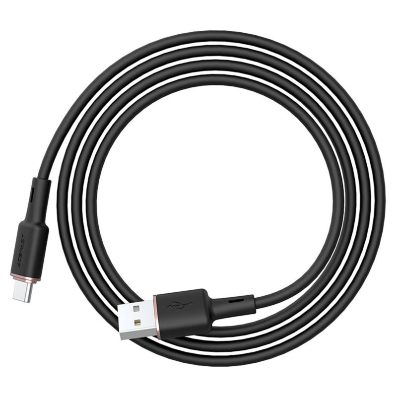 Кабель ACEFAST C2-04 USB to Type-C 3A, 1.2m, silicone, zinc connectors, Black