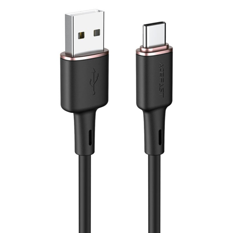 Кабель ACEFAST C2-04 USB to Type-C 3A, 1.2m, silicone, zinc connectors, Black