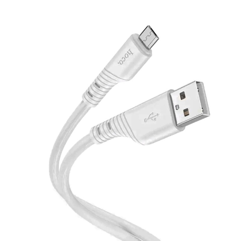 Кабель HOCO X97 Crystal color silicone charging data cable Micro light gray