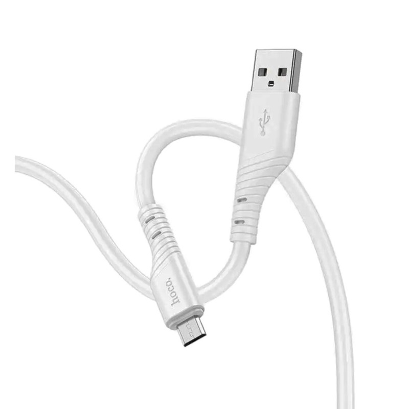 Кабель HOCO X97 Crystal color silicone charging data cable Micro light gray