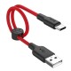 Кабель HOCO X21 Plus USB to Type-C 3A, 0.25m, silicone, silicone connectors, Black+Red
