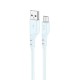Кабель HOCO X97 Crystal color silicone charging data cable Micro light blue