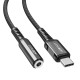 Кабель ACEFAST C1-07 USB-C to 3.5mm aluminum alloy headphones adapter cable Black