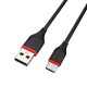 Кабель BOROFONE BX17 USB to Type-C 2A, 1m, PVC, TPE connectors, Black