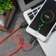 Кабель HOCO X21 USB to Micro 2A, 1m, silicone, TPE connectors, Black+Red