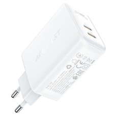 Мережевий зарядний пристрій ACEFAST A29 PD50W GaN (USB-C+USB-C) dual port charger White