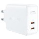 Мережевий зарядний пристрій ACEFAST A29 PD50W GaN (USB-C+USB-C) dual port charger White