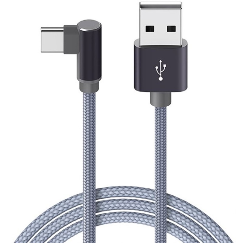 Кабель BOROFONE BX26 Express USB to Type-C 3A, 1m, nylon, aluminum connectors, Metal Gray