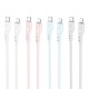 Кабель HOCO X97 Crystal color PD silicone charging data cable iP light gray