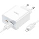 Мережевий зарядний пристрій HOCO C108A Leader PD35W dual port(2C) charger set(C to iP) White