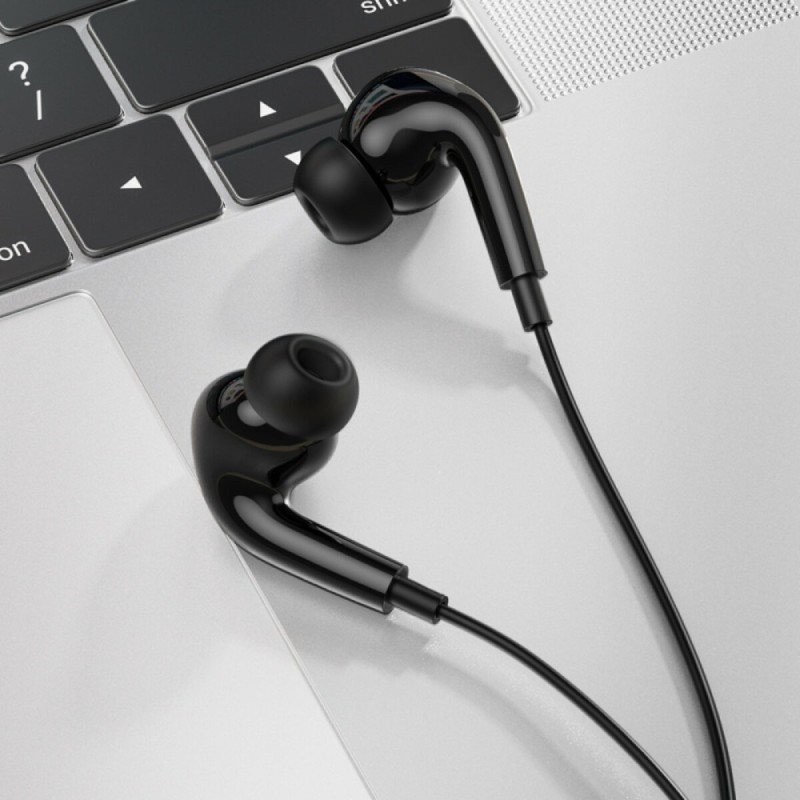 Навушники BOROFONE BM80 Pro Elegant wire-controlled earphones with microphone Black