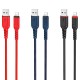 Кабель HOCO X59 USB to iP 2.4A, 1m, nylon, TPE connectors, Black