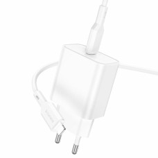 Мережевий зарядний пристрій BOROFONE BA71A Power single Port PD20W charger set(C to iP) White