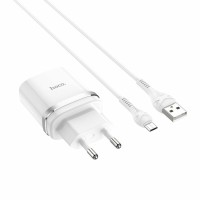 Мережевий зарядний пристрій HOCO C12Q Smart QC3.0 charger set(Micro) 18W White